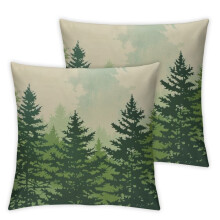 Federa quadrata bianca per cuscino decorativo Green Forest Lodge