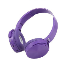 Bluetooth-hovedtelefoner med lilla ledning og gaming-headset