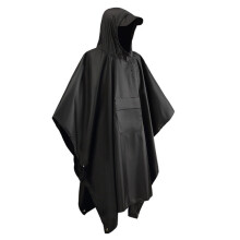 Black waterproof hooded rain jacket unisex