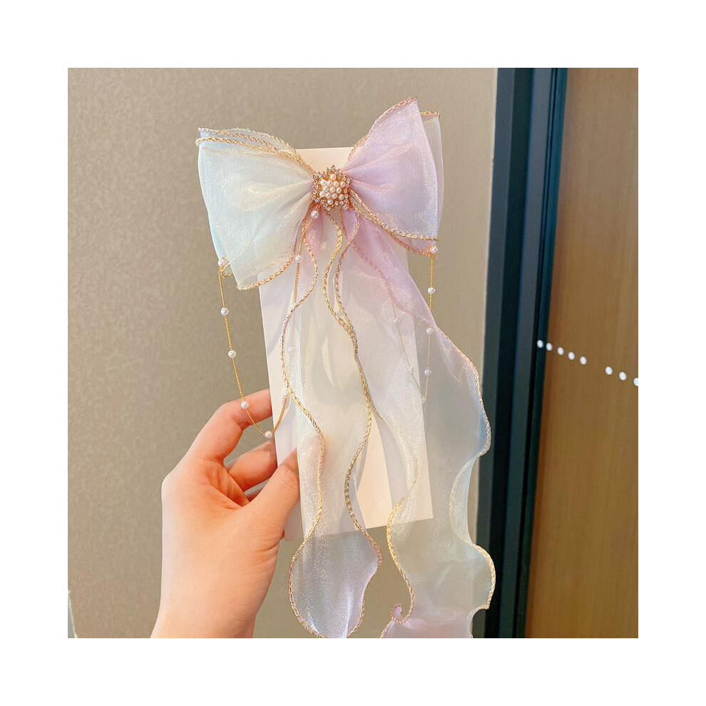 Bow Hair Clips Ribbon Lace Hair Accessories 10 inch