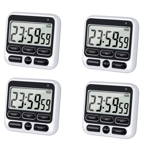 Magnetic Kitchen Timer with LCD Display 4PCS
