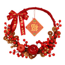 Chinese New Year Wreath Artificial Flowers 12 Inch