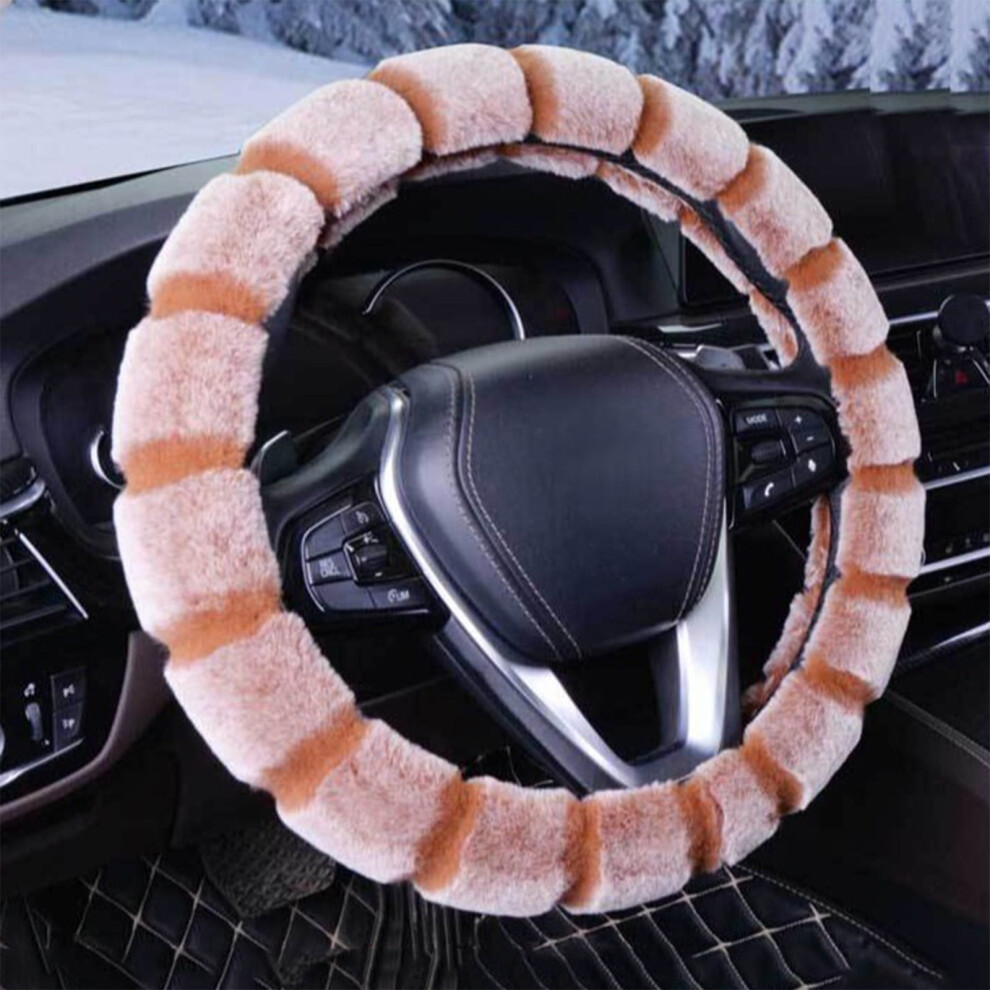 Steering Wheel Cover Faux Wool Winter Warm Universal 913466929696