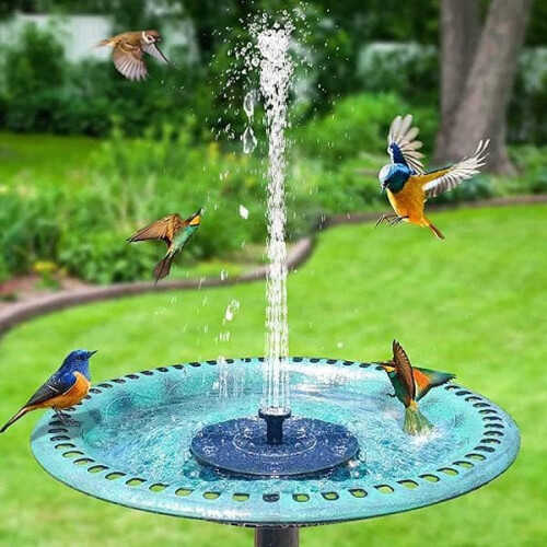 Solar Fountain Black 16 cm 2