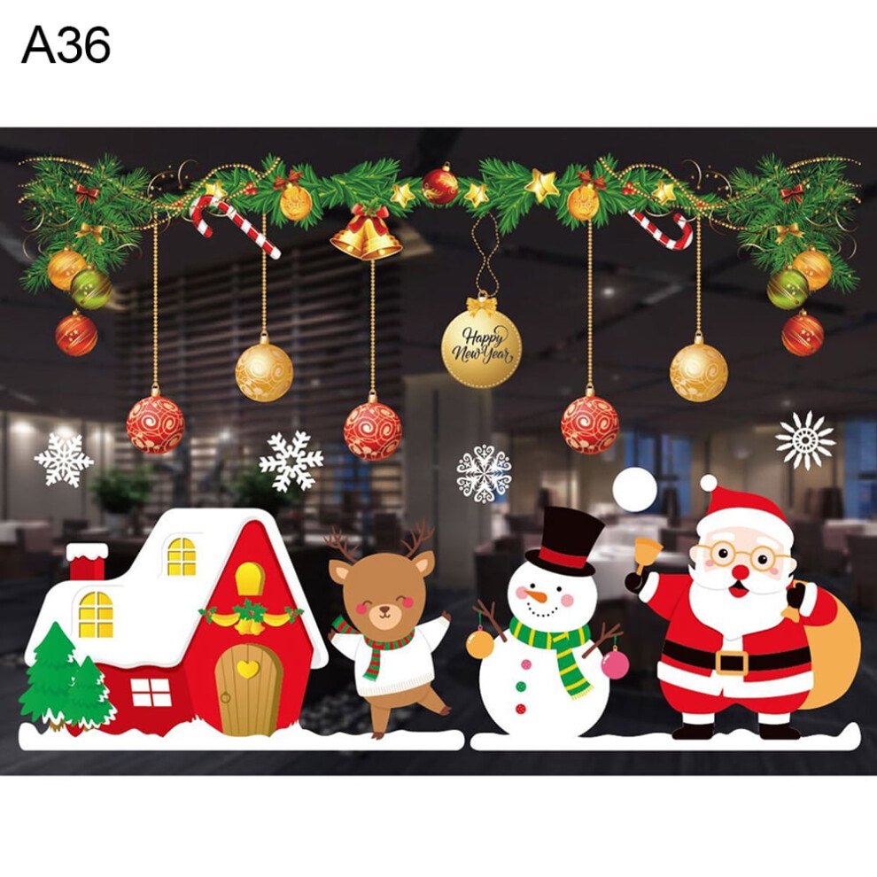 Christmas window clings snowflake Santa elf reindeer 1 sheet