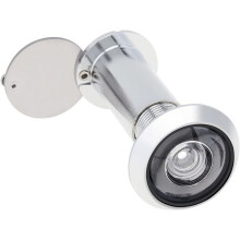 Door Viewer Peephole Silver 200-Degree Rotating Cover for