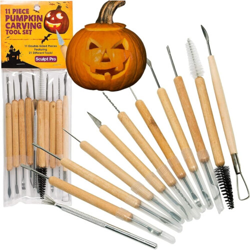 Pumpkin Carving Kit 21-Piece with 11 Double-Sided Tools