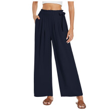 Pantaloni casual de vară pentru femei, cu talie înaltă și croi larg