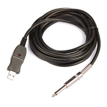 Gitarren-zu-PC-USB-Aufnahmekabel, 3 Meter, 6,5 mm
