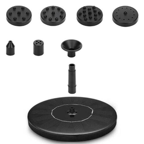 Solar Fountain Black 16 cm 1