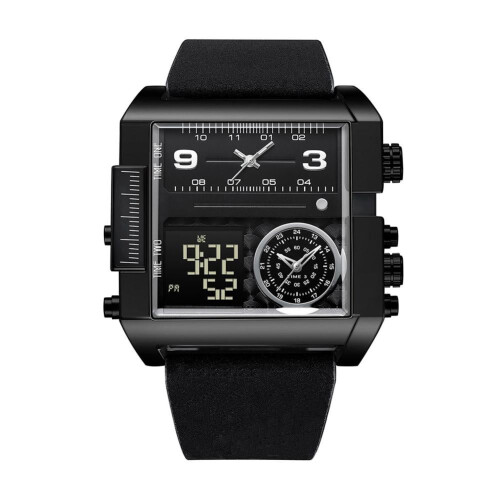 Ανδρικό ρολόι Quartz με διπλή οθόνη, αδιάβροχο 100 μέτρα