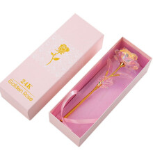 Rose lumineuse LED en feuille d'or, cadeau romantique
