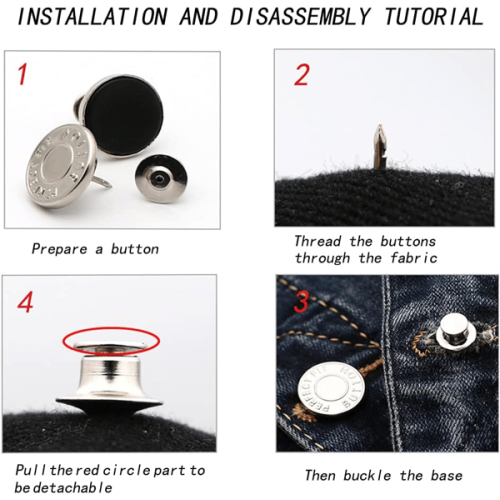 Removable Jeans Buttons Fashion Style 10-Pack 2