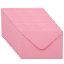 Lyserøde invitationskuverter med V-flap 10,7 x 15,7 cm 50 stk.