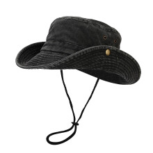 Bob noir pour homme, casquette respirante Ă large bord en maille