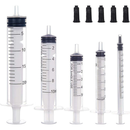 Σύριγγες Luer Lock 38 τμχ 1/3/5/10/20 ml με 40 καπάκια