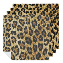 Leopardmönstrade tygservetter polyester 2 st