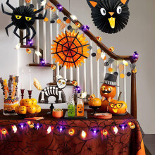 Halloween String Lights 9.8ft 20 LED 3D Pumpkin Bat Ghost