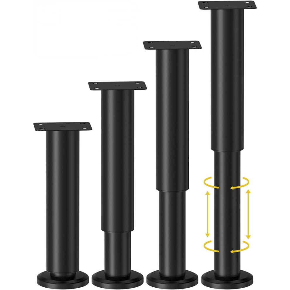 Adjustable Metal Bed Legs 7.08-12.2 Inch 4 Pack 913466516087