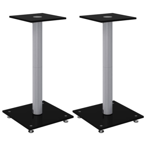 vidaXL speaker stand tempered glass 2 pcs 1