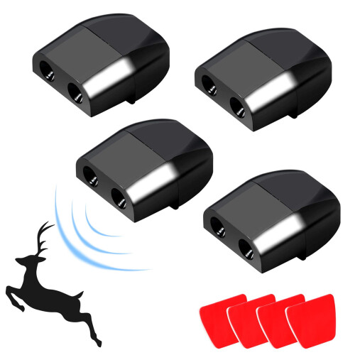 Deer Whistle for Car Black 4-Pack