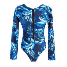 Women's long sleeve rash guard one piece swimsuit with