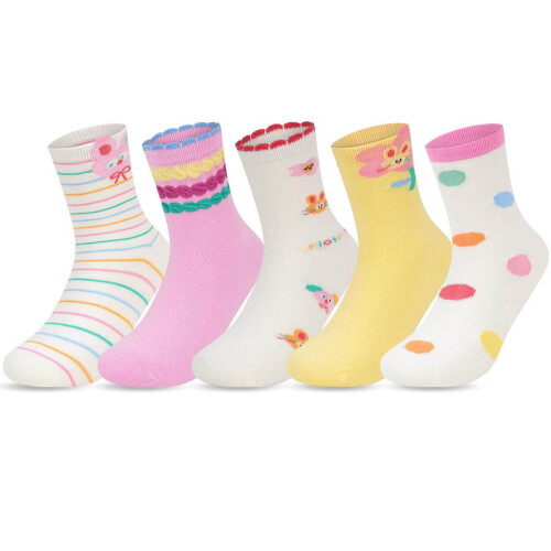 Floral Cartoon Ankle Socks for Toddlers5Pack