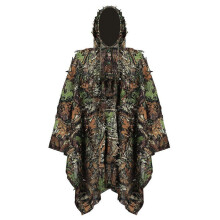 Camouflage Hunting Poncho 3D Leafy Waterproof Quick-Drying