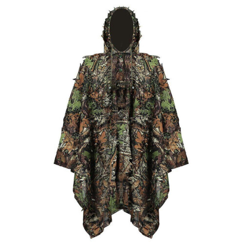 Camouflage Hunting Poncho 3D Leafy Waterproof Quick-Drying