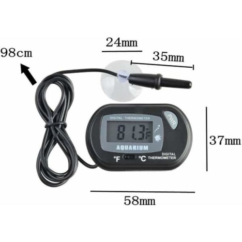 Digital Aquarium Thermometer with Probe and Suction Cups 2 2