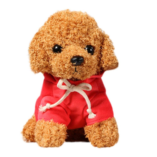 Peluche douce pour chien avec vêtements 7,8 pouces