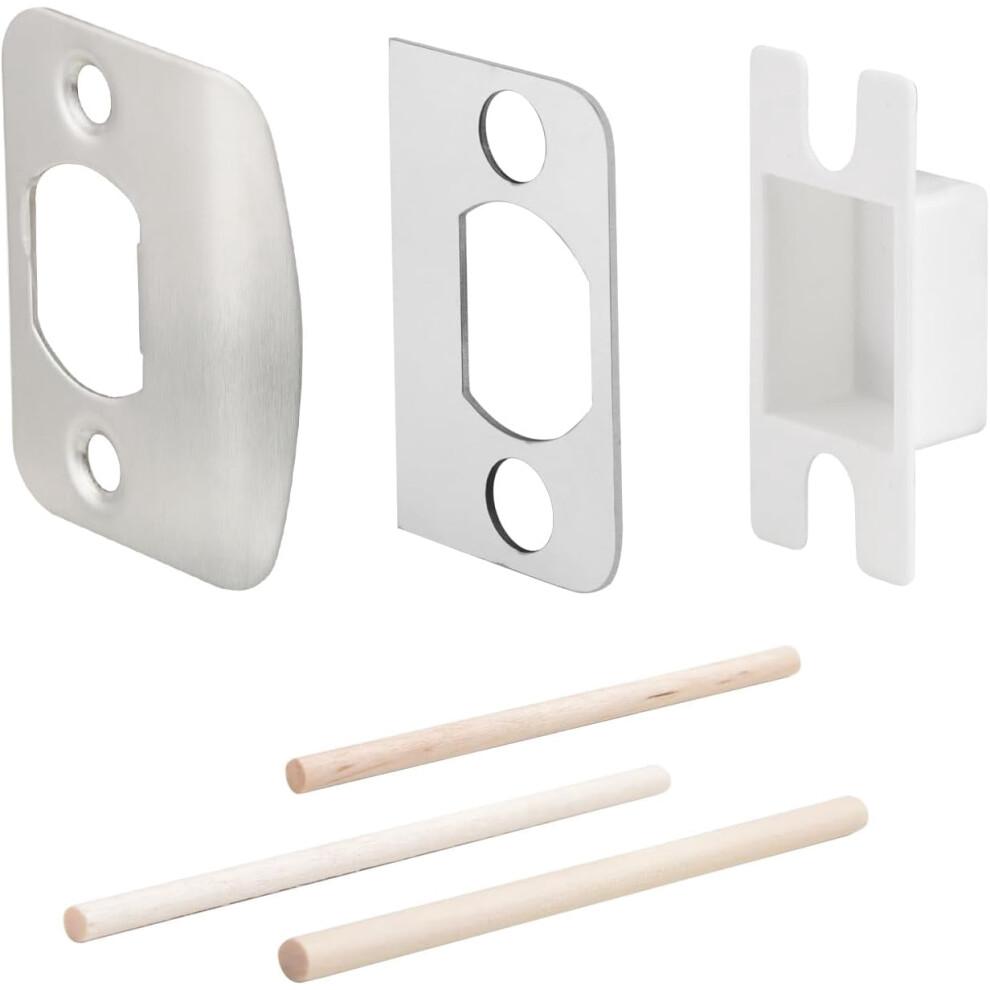 Door Strike Plate With Spacer Shim Satin Nickel 963904296910