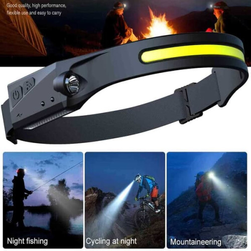 LED headlamp with motion sensor black 3 pcs 1