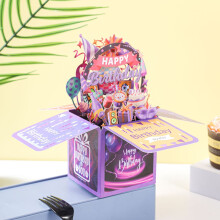 Geburtstagsbox mit 3D-Pop-Up-Kartenset (1 Stück)
