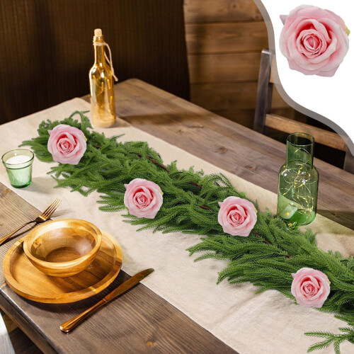 Teste di rose artificiali in seta multicolore, 24 pezzi