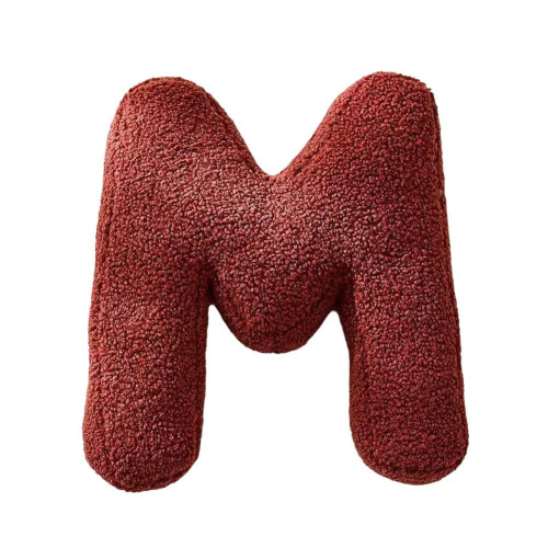 Coussin en peluche avec initiales de l'alphabet