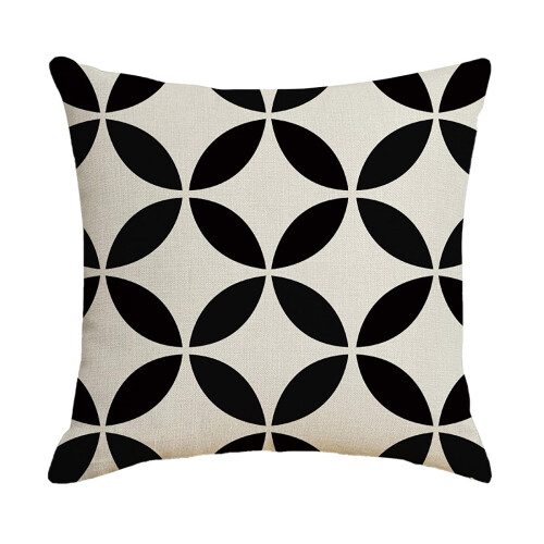 Cuscino da abbraccio bianco e nero per divano, 45x45 cm, 1 pezzo