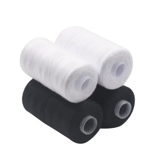 Polyester sewing thread 500m 2-pack black white 1