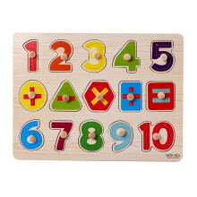 Puinen Montessori-palapeli aakkosnumeerilla, 1-3-vuotiaille