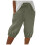 Dames capri broek effen elastische tailleband met grote 1