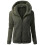 Cappotto da donna in lana e cotone con cappuccio e cerniera 1