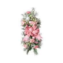 Couronne de Noël floquée avec nœud
