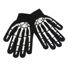 Gants squelette d'Halloween phosphorescents, chauds jusqu'aux doigts
