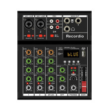 A4 Digital DJ Console USB Mixer 4-Channel Black