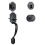 Front Door Handle and Deadbolt Set Black Reversible Single 1