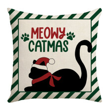 Housse de coussin décorative pour animaux de compagnie, 45 x 45 cm, pour Noël.