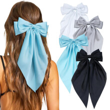 Nœuds pour cheveux pour femmes et filles, pinces à cheveux surdimensionnées en satin, lot de 4