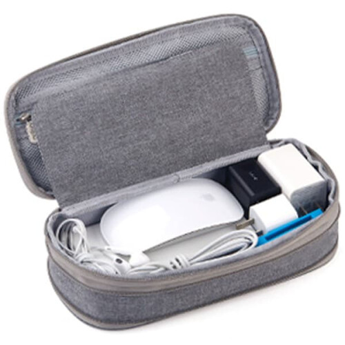 Grey pencil case for school and office use 1