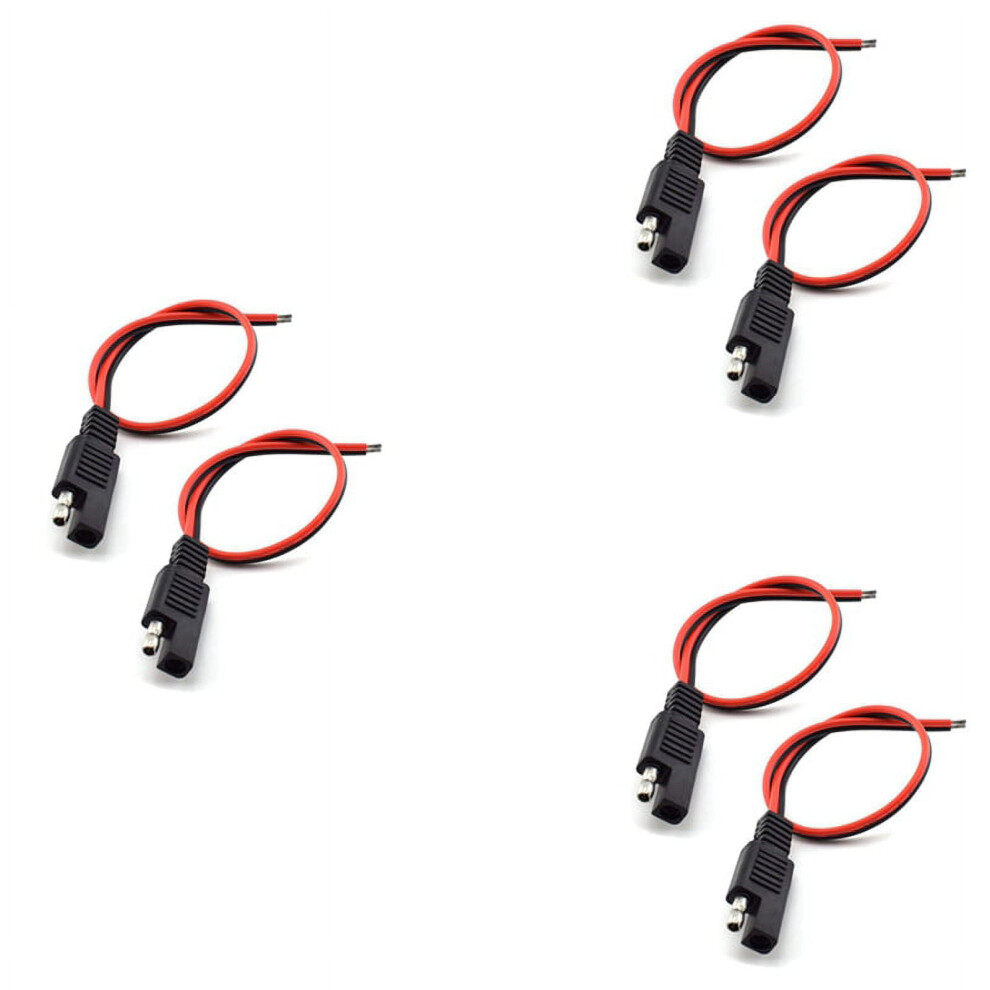 Sae Extension Cable 18Awg 2-Pin Quick Disconnect 6 Pcs 1 Ft 946140635903