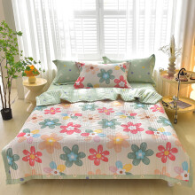 Ensemble de couvre-lit réversible en microfibre à motif floral violet et vert
